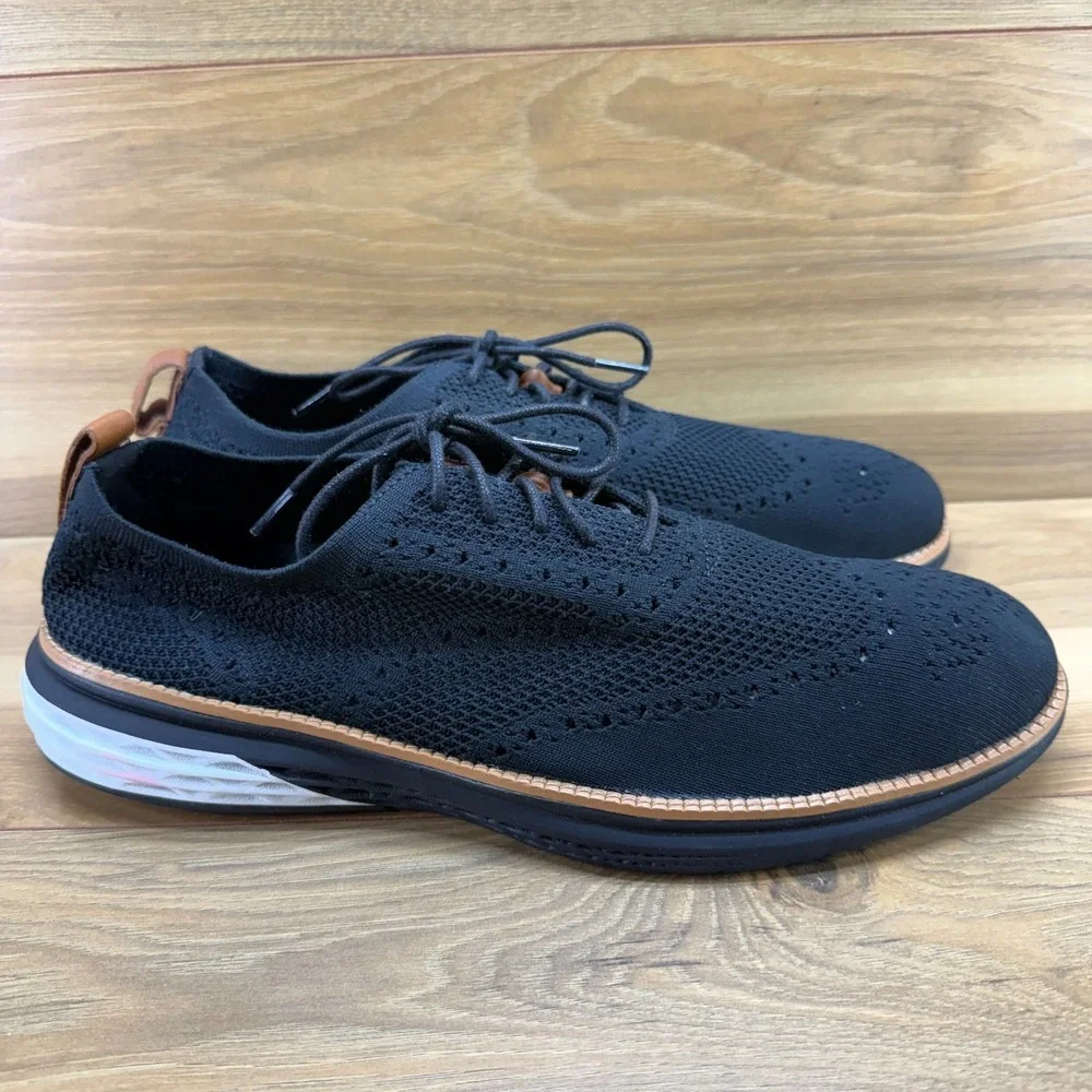 Cole Haan Grand Hurrion Stitchlite Oxfords 12 M Black Wingtip Business Casual